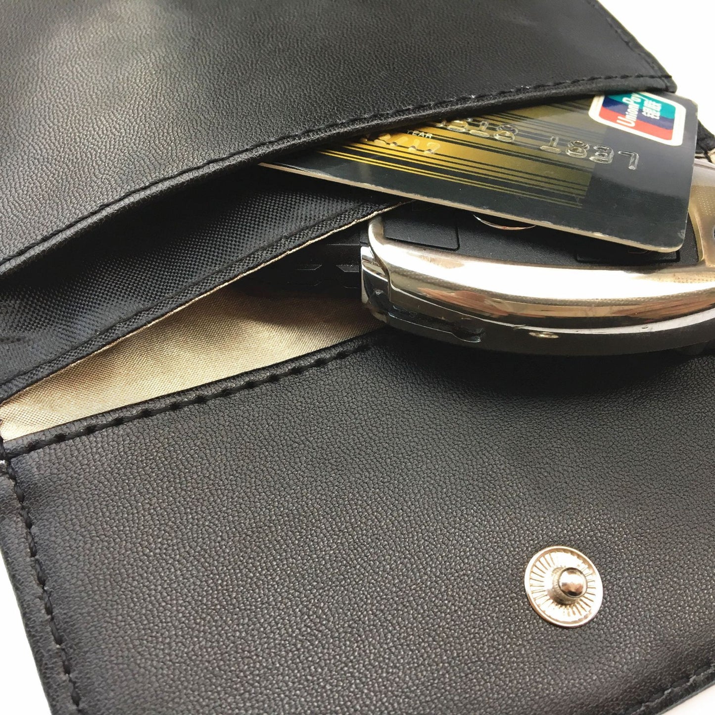 シンプルPUレザーカラビナカードキーホルダー【キーホルダー】