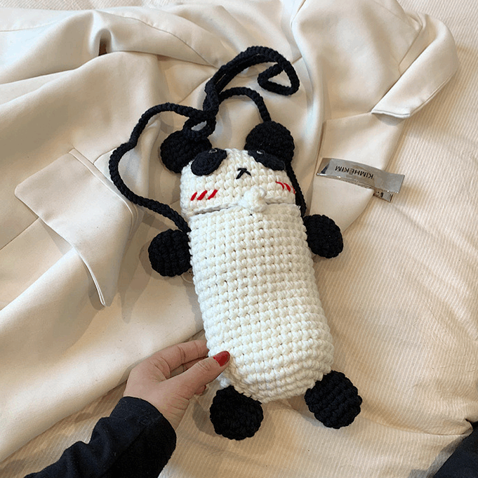 キュートパンダニットモンスタースマホサコッシュ【その他のタイプ】