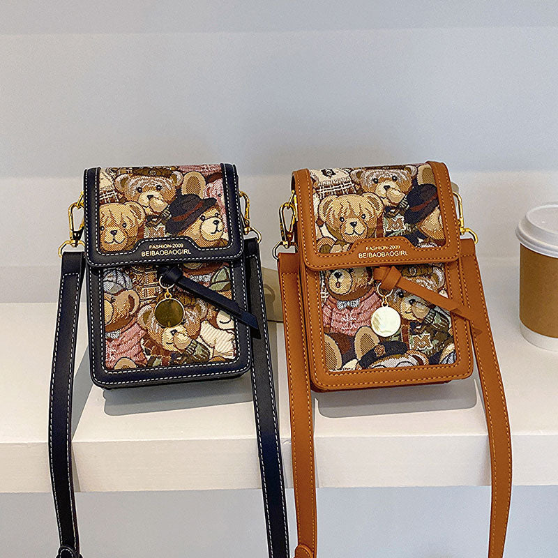 【全3色】テディキャンバスレザースマホショルダーバッグ【その他のタイプ】