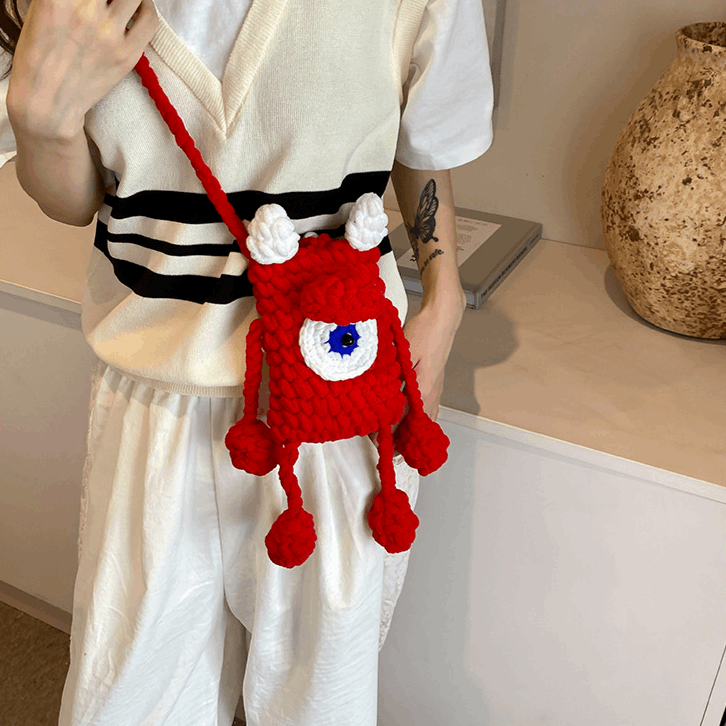 5カラーモンスターアイニットモンスタースマホサコッシュ【その他のタイプ】