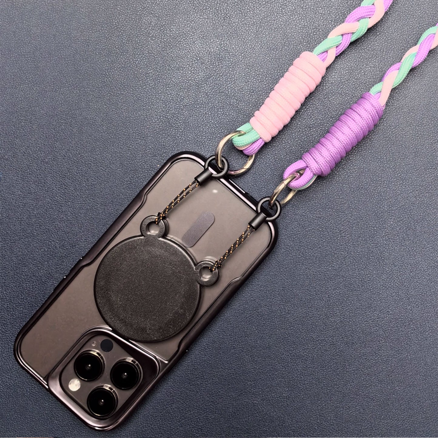 【新色登場】編み込みロープマグネットスマホショルダー【ストラップタイプ】