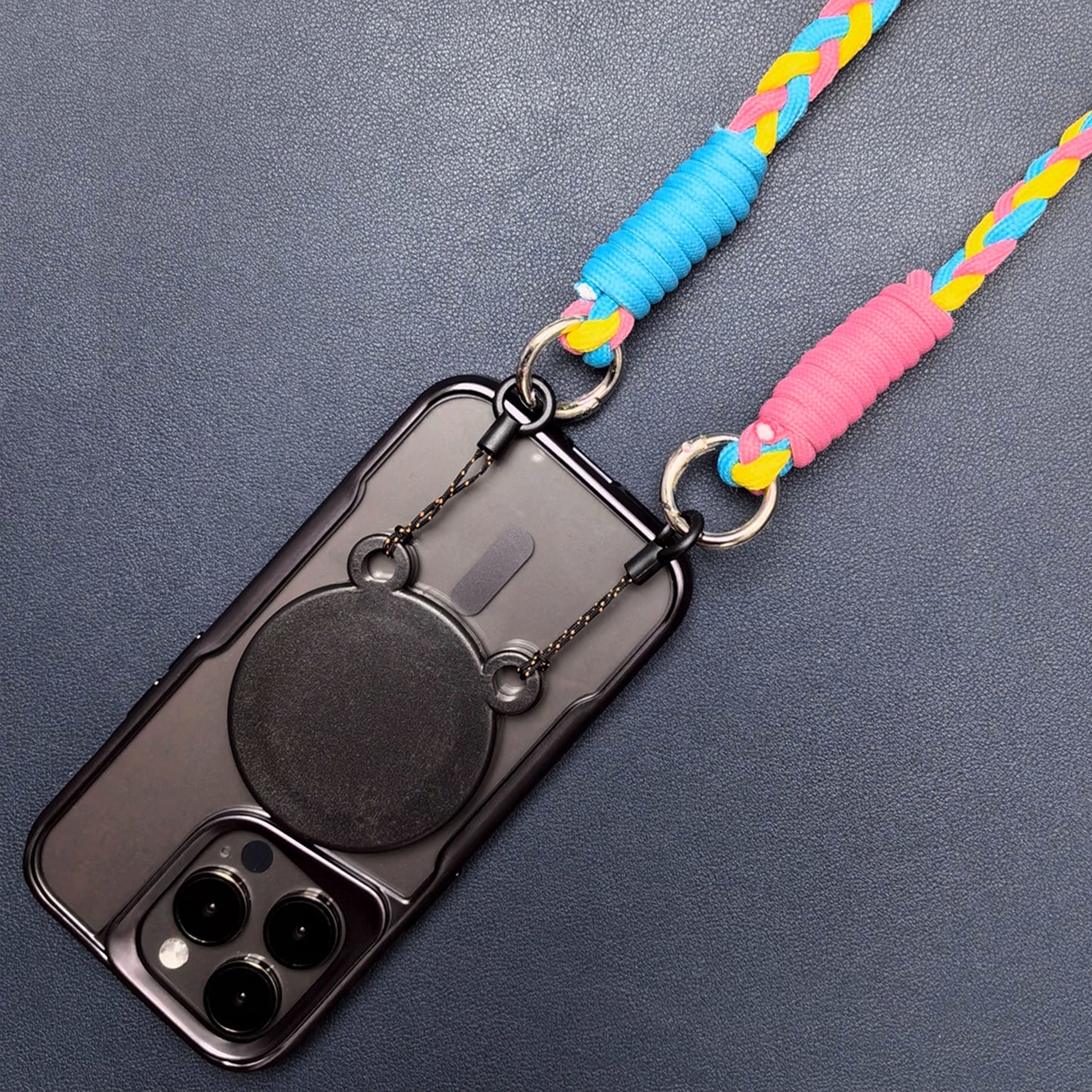 【新色登場】編み込みロープマグネットスマホショルダー【ストラップタイプ】
