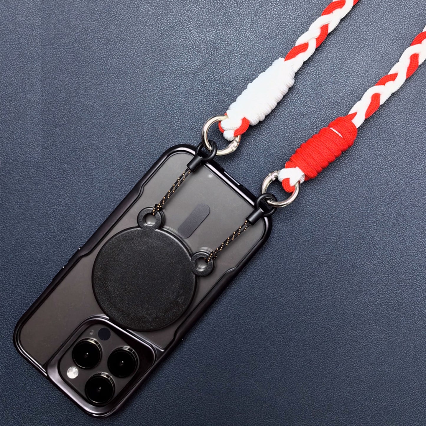 【新色登場】編み込みロープマグネットスマホショルダー【ストラップタイプ】