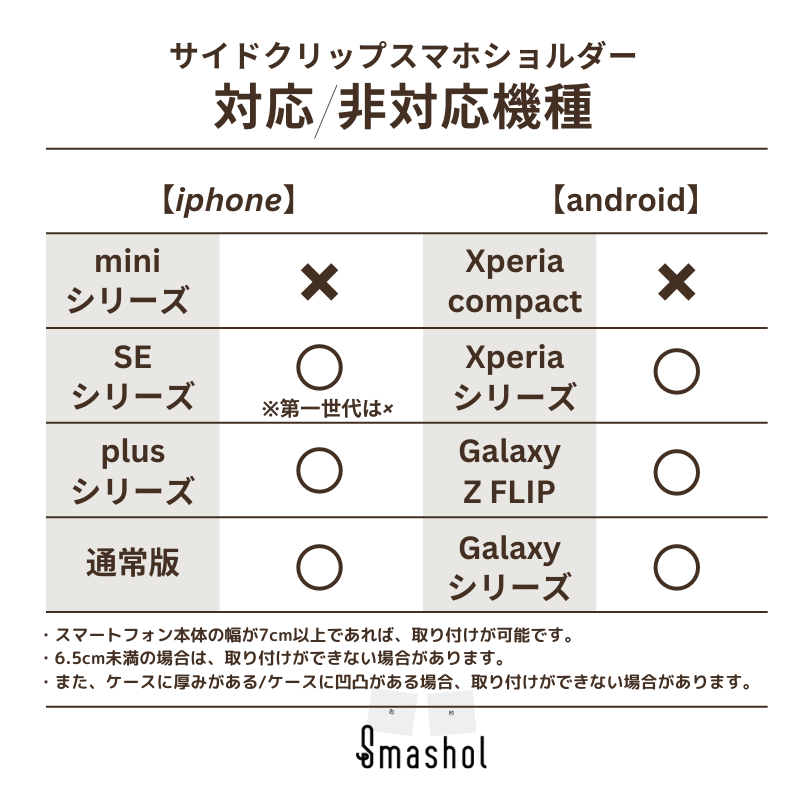 キュートブラックモンスターポーチサイドクリップスマホショルダー【ストラップタイプ】