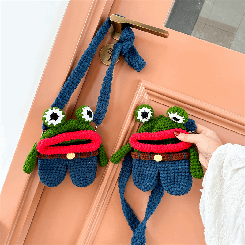 ブルーパンツカエルニットモンスタースマホサコッシュ【その他のタイプ】