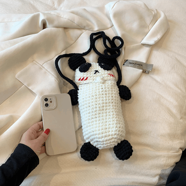 キュートパンダニットモンスタースマホサコッシュ【その他のタイプ】