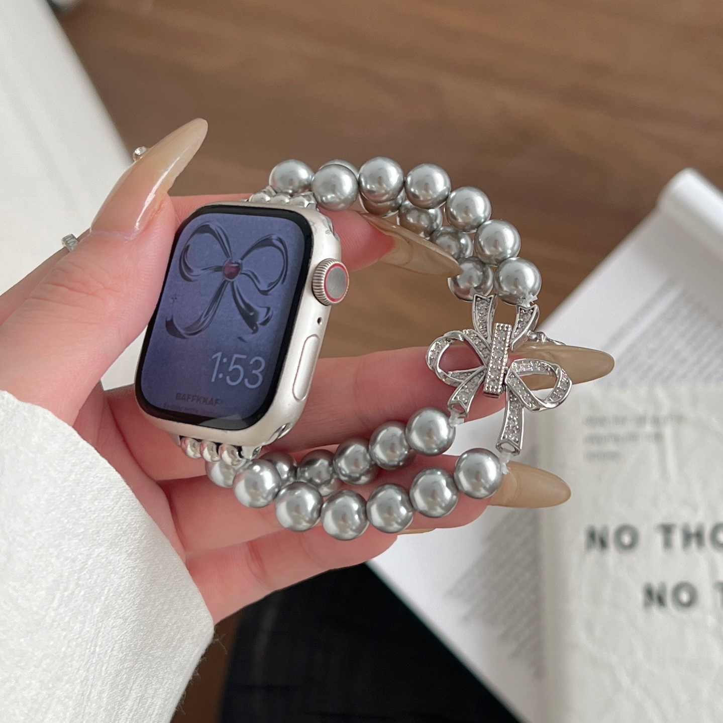 リボンパールバンド【Apple Watch】