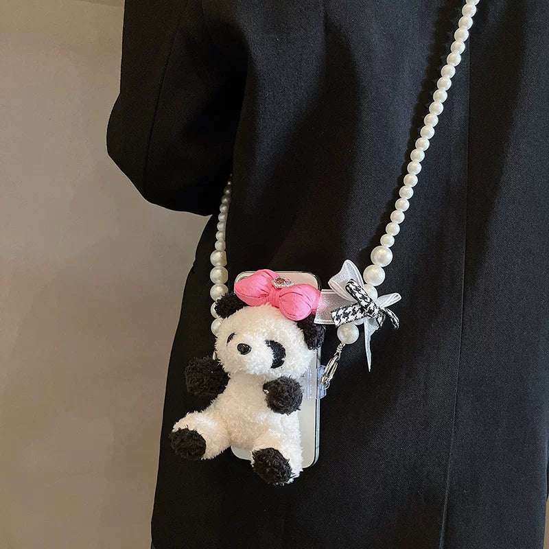 デザインパールパンダドールサイドクリップスマホショルダー【ストラップタイプ】