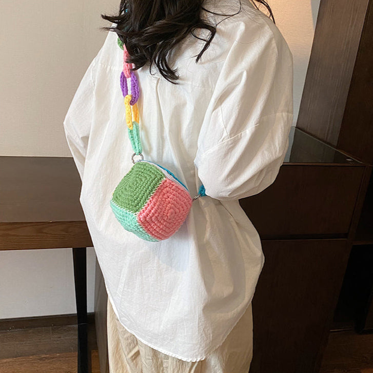 カラフルニットチェーンニットモンスタースマホサコッシュ【その他のタイプ】