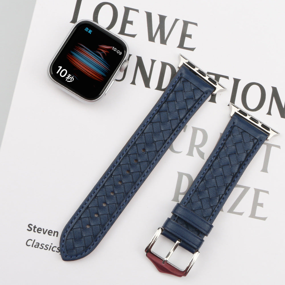 【全7色】エレガント編み込みレザーアップルウォッチバンド【Apple Watch】