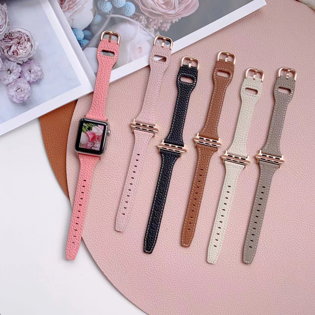 【上質感漂う】シボ本革アップルウォッチバンド【Apple Watch】