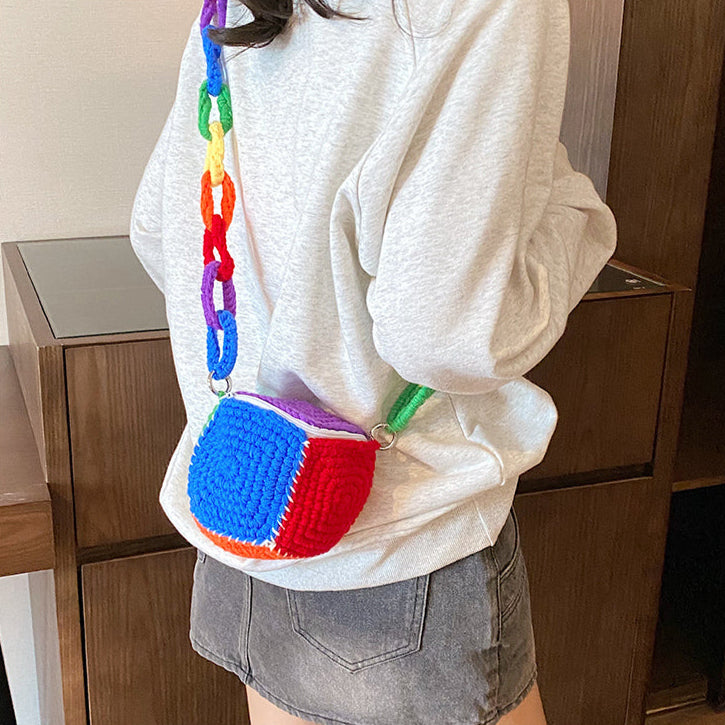 カラフルニットチェーンニットモンスタースマホサコッシュ【その他のタイプ】
