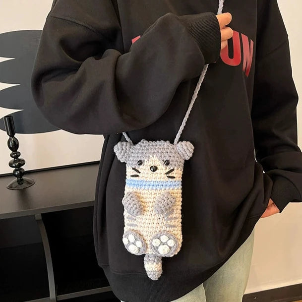 キュートキャットニットモンスタースマホサコッシュ【その他のタイプ】