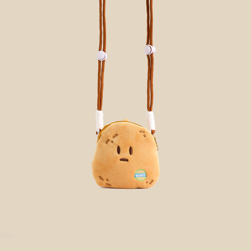 ブラウンポテトポーチサイドクリップスマホショルダー【ストラップタイプ】