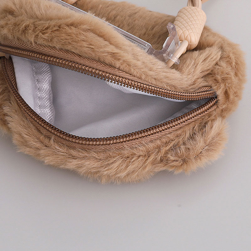 【ふわもこベア】くまポーチ付きサイドクリップスマホショルダー【ストラップタイプ】