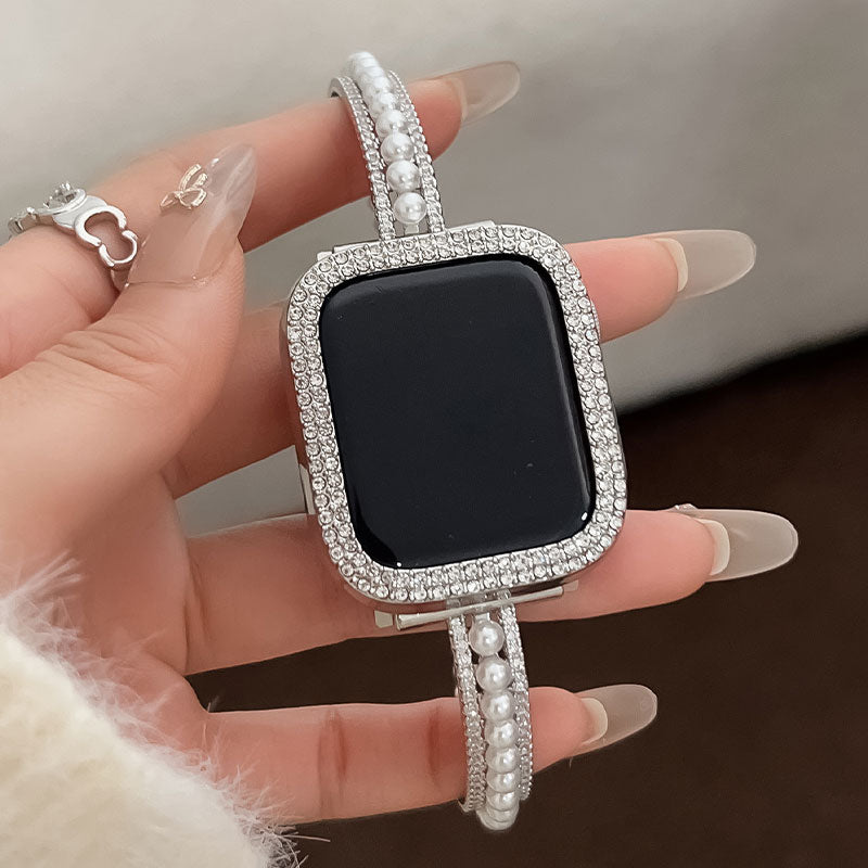 【可憐な輝き】パールチェーンバングルアップルウォッチバンド【Apple Watch】