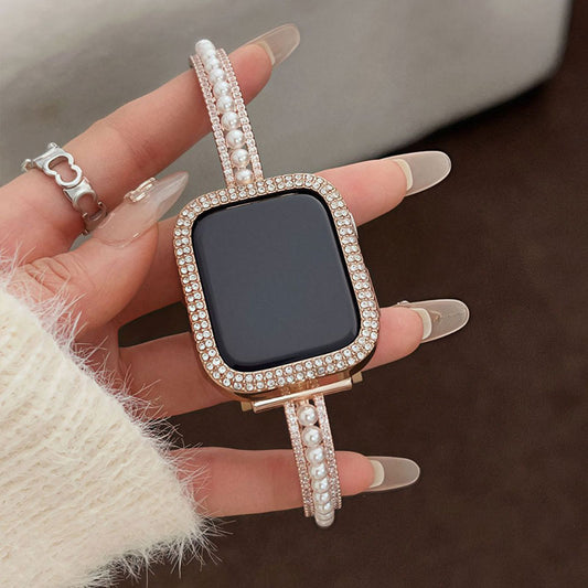 【可憐な輝き】パールチェーンバングルアップルウォッチバンド【Apple Watch】