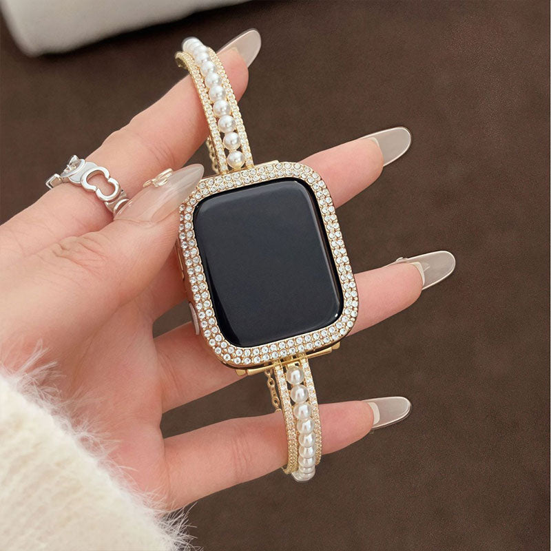 【可憐な輝き】パールチェーンバングルアップルウォッチバンド【Apple Watch】