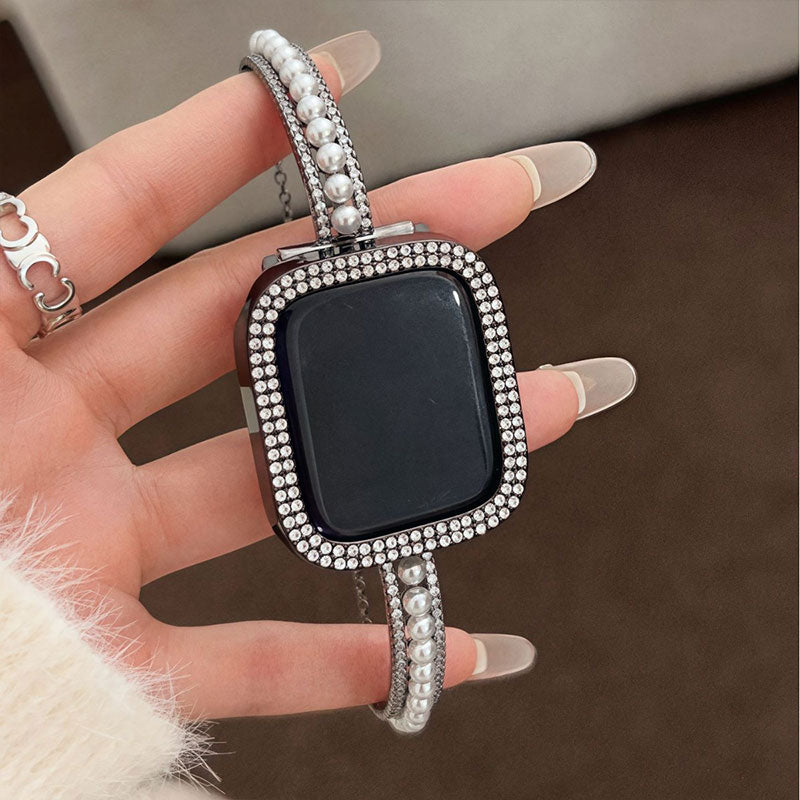 【可憐な輝き】パールチェーンバングルアップルウォッチバンド【Apple Watch】