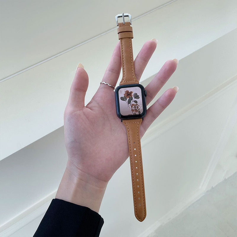 【上品に魅せる】スリムレザーベルトアップルウォッチバンド【Apple Watch】