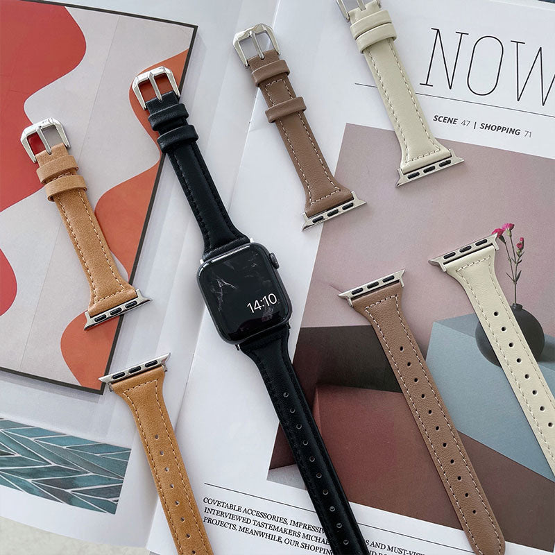 【上品に魅せる】スリムレザーベルトアップルウォッチバンド【Apple Watch】