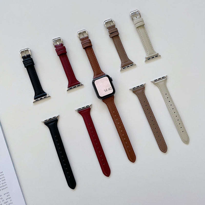 【上品に魅せる】スリムレザーベルトアップルウォッチバンド【Apple Watch】