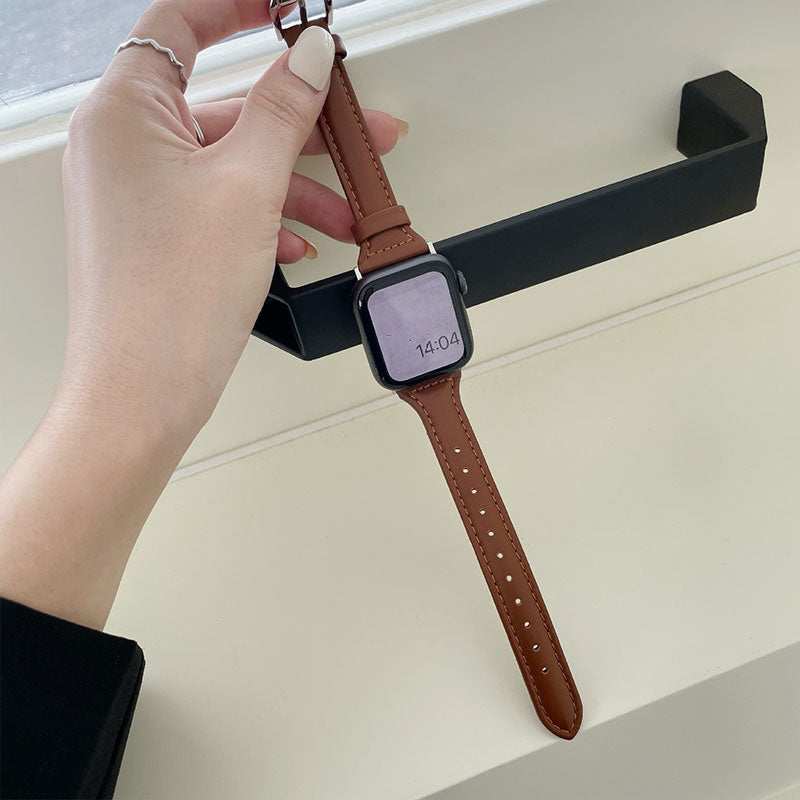 【上品に魅せる】スリムレザーベルトアップルウォッチバンド【Apple Watch】