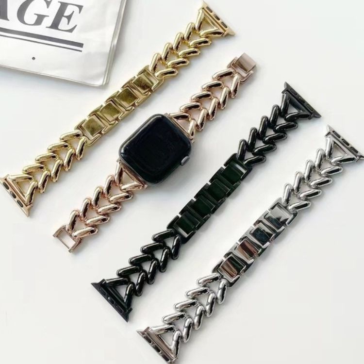 【全4色】チェーンデザインメタルアップルウォッチバンド【Apple Watch】