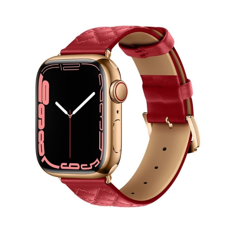 【全9色】ダイヤモンドパターン本革アップルウォッチバンド【Apple Watch】