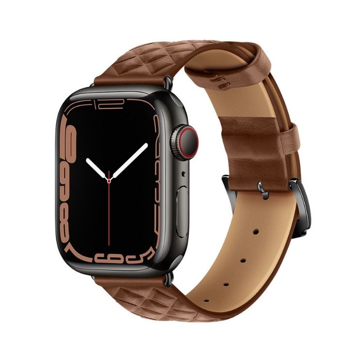【全9色】ダイヤモンドパターン本革アップルウォッチバンド【Apple Watch】
