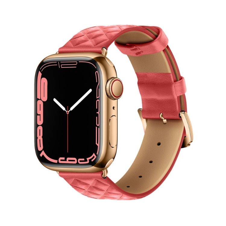 【全9色】ダイヤモンドパターン本革アップルウォッチバンド【Apple Watch】