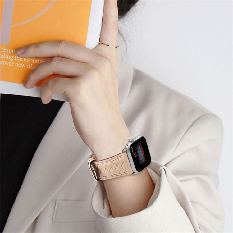 【全7色】エレガント編み込みレザーアップルウォッチバンド【Apple Watch】