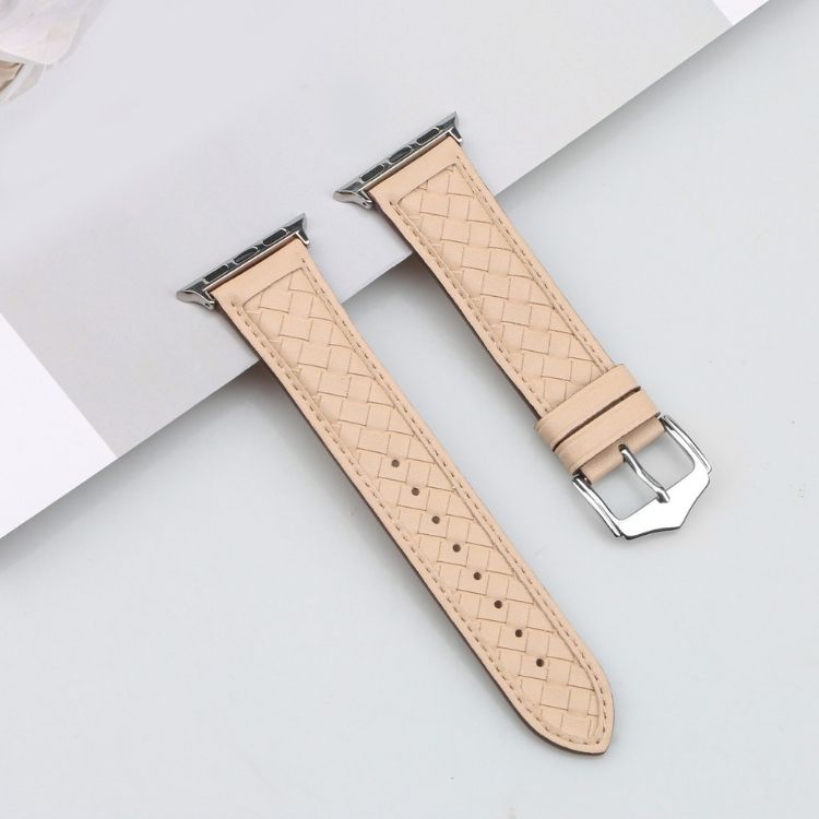 【全7色】エレガント編み込みレザーアップルウォッチバンド【Apple Watch】