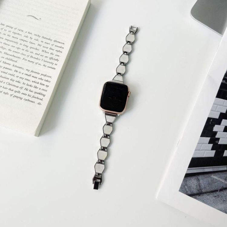 【上品に煌めく】シェルデザインアップルウォッチバンド【Apple Watch】
