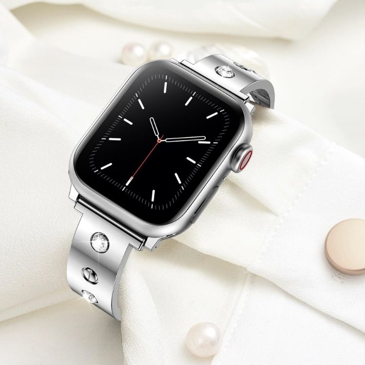 【華やかな輝き】ラインストーンステンレスアップルウォッチバンド【Apple Watch】