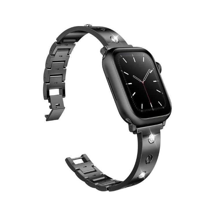 【華やかな輝き】ラインストーンステンレスアップルウォッチバンド【Apple Watch】