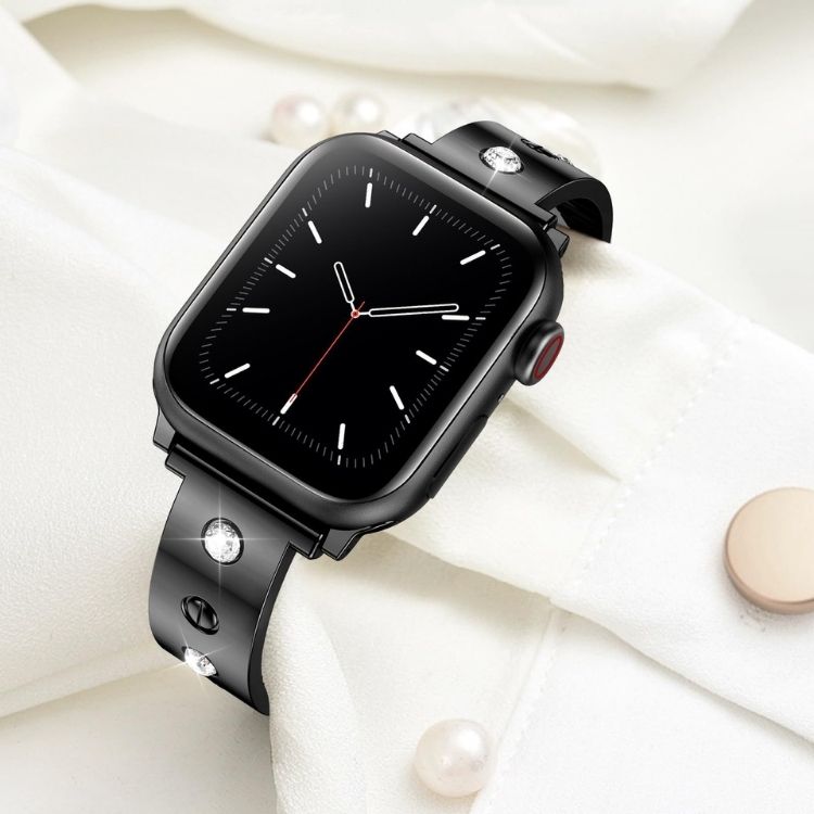 【華やかな輝き】ラインストーンステンレスアップルウォッチバンド【Apple Watch】