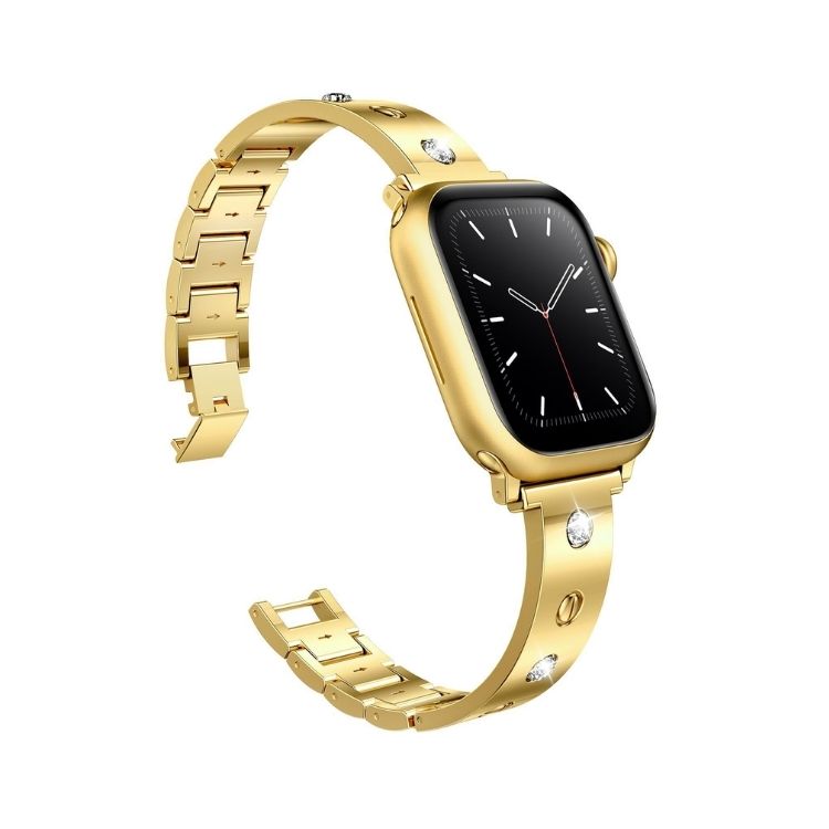 【華やかな輝き】ラインストーンステンレスアップルウォッチバンド【Apple Watch】