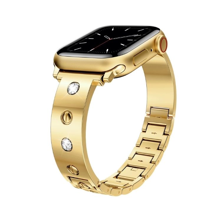 【華やかな輝き】ラインストーンステンレスアップルウォッチバンド【Apple Watch】