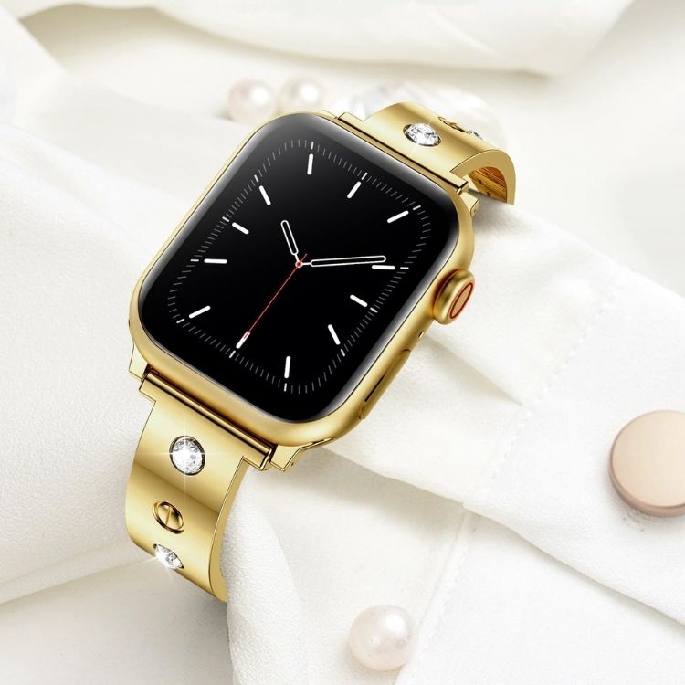 【華やかな輝き】ラインストーンステンレスアップルウォッチバンド【Apple Watch】
