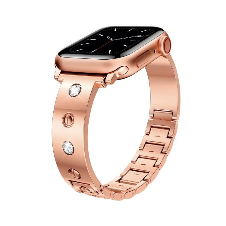 【華やかな輝き】ラインストーンステンレスアップルウォッチバンド【Apple Watch】