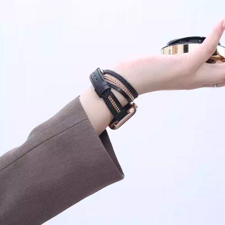 【選べるタイプ】3連レザー&メタルアップルウォッチストラップ【Apple Watch】