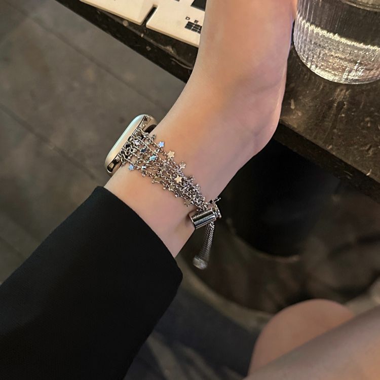 【揺れる星のきらめき】チェーンブレスアップルウォッチバンド【Apple Watch】