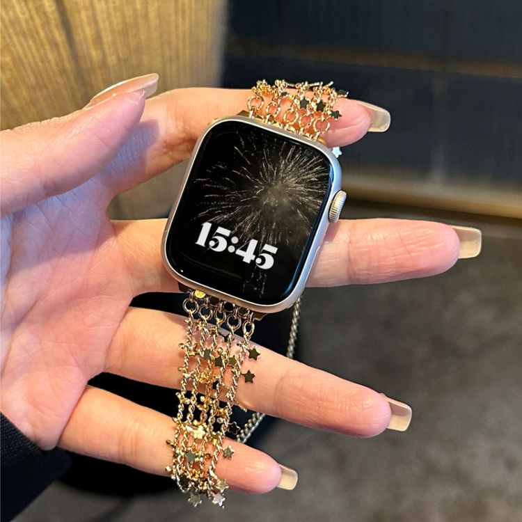 【揺れる星のきらめき】チェーンブレスアップルウォッチバンド【Apple Watch】