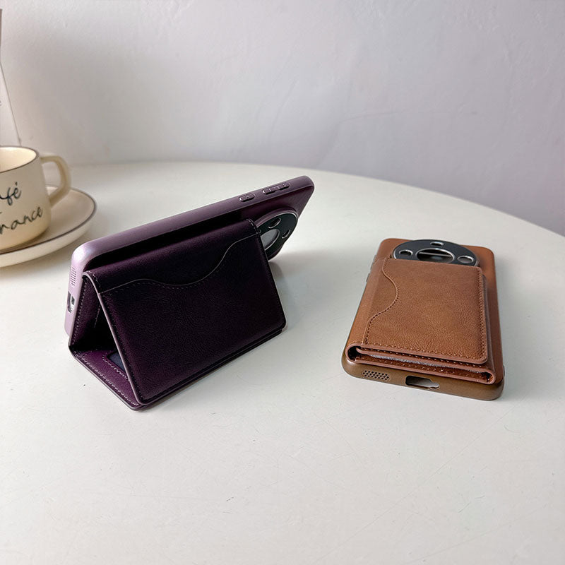 【上品シンプルな全7色】三つ折りレザーMagSafeカードケース【スマホカードケース】