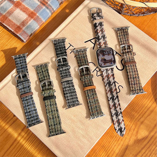 【秋冬に映える】ツイードテクスチャアップルウォッチバンド【Apple Watch】