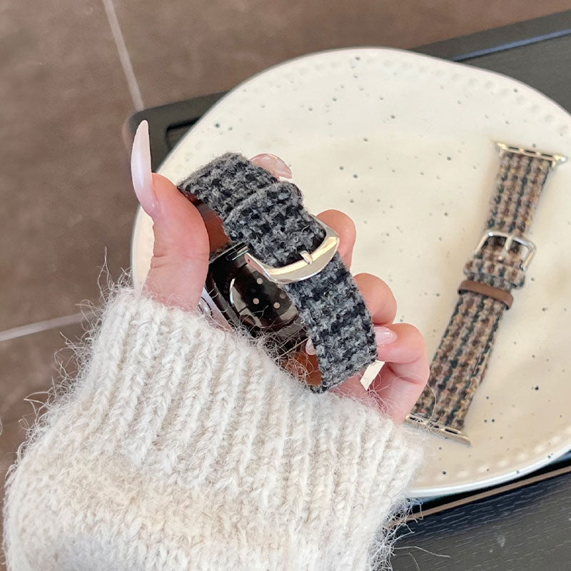 【秋冬に映える】ツイードテクスチャアップルウォッチバンド【Apple Watch】