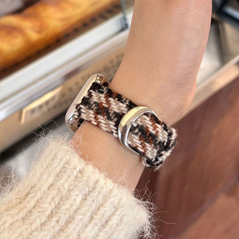 【秋冬に映える】ツイードテクスチャアップルウォッチバンド【Apple Watch】