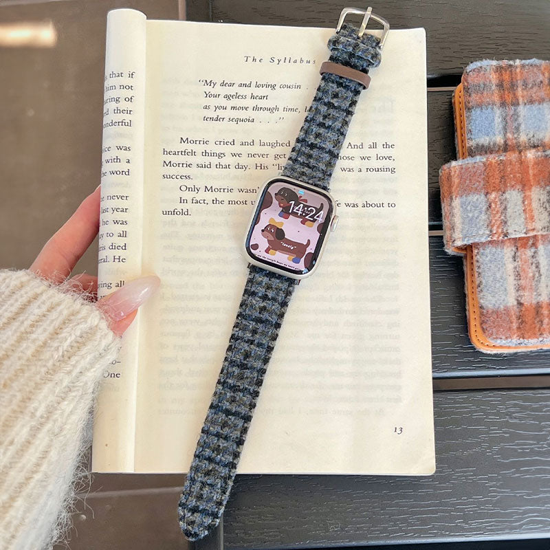 【秋冬に映える】ツイードテクスチャアップルウォッチバンド【Apple Watch】