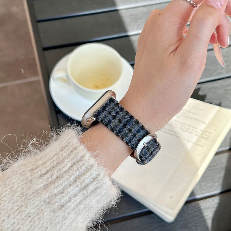 【秋冬に映える】ツイードテクスチャアップルウォッチバンド【Apple Watch】